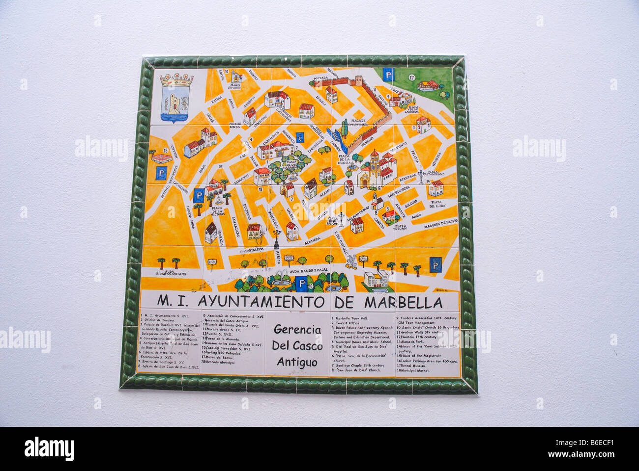 Marbella Old Town Map Map On The Wall Of Building In The Old Town Of Marbella, Costa Del Sol,  Andalucia, Spain Stock Photo - Alamy