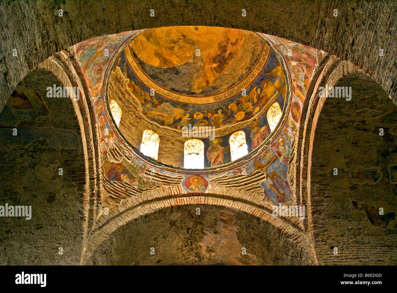 Trabzon's Aya Sofya (Church of the Holy Wisdom), Christian frescoes on vaulted ceiling and dome Stock Photo