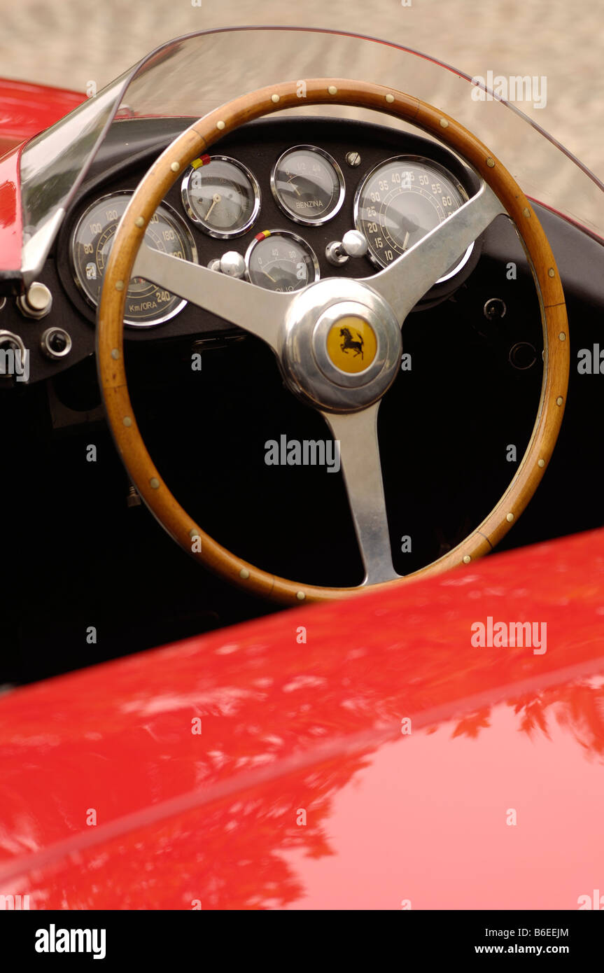 1953 ferrari 375 mm scaglietti spyder sterring wheel Stock Photo