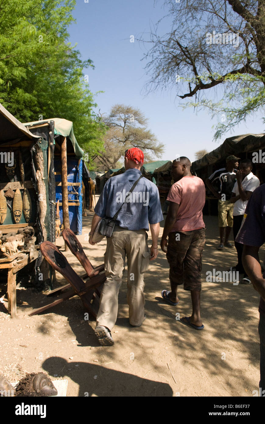 The craft and wood carving market Okahandja Namibia Stock Photo