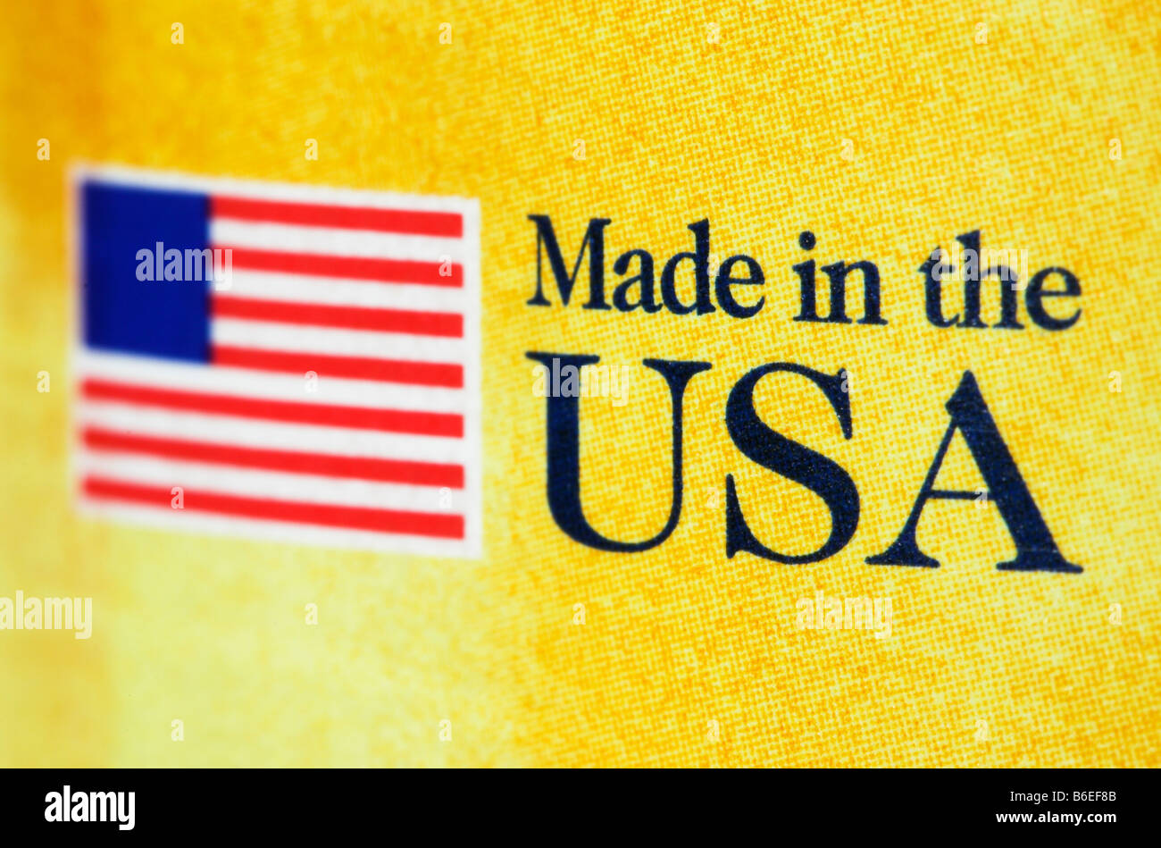 Made in USA label on a package Stock Photo Alamy