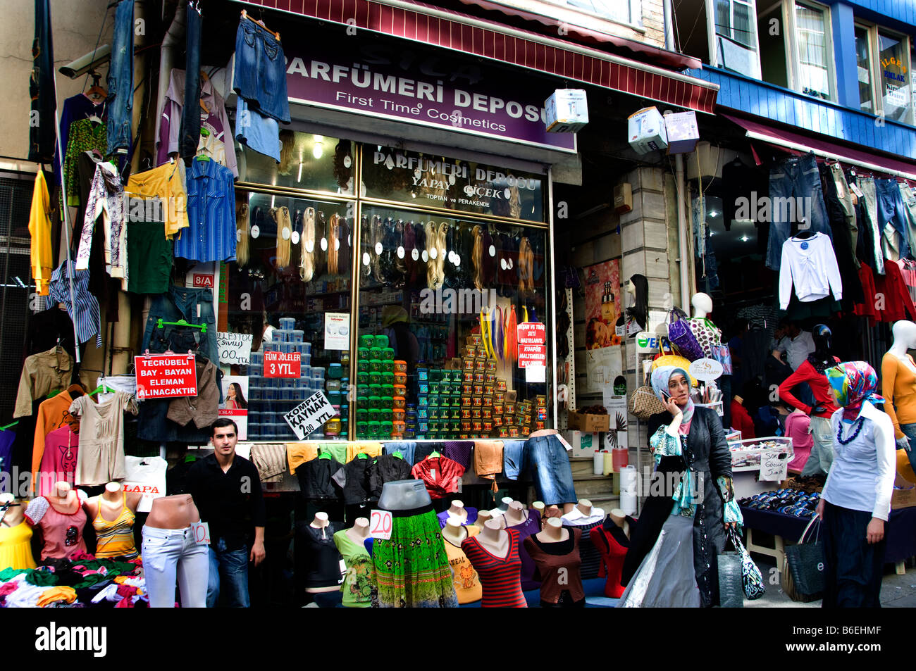 Istanbul perfumery near Istiklal Caddesi Beyoglu shopping street quarter Turkey turkish town city islam Stock Photo