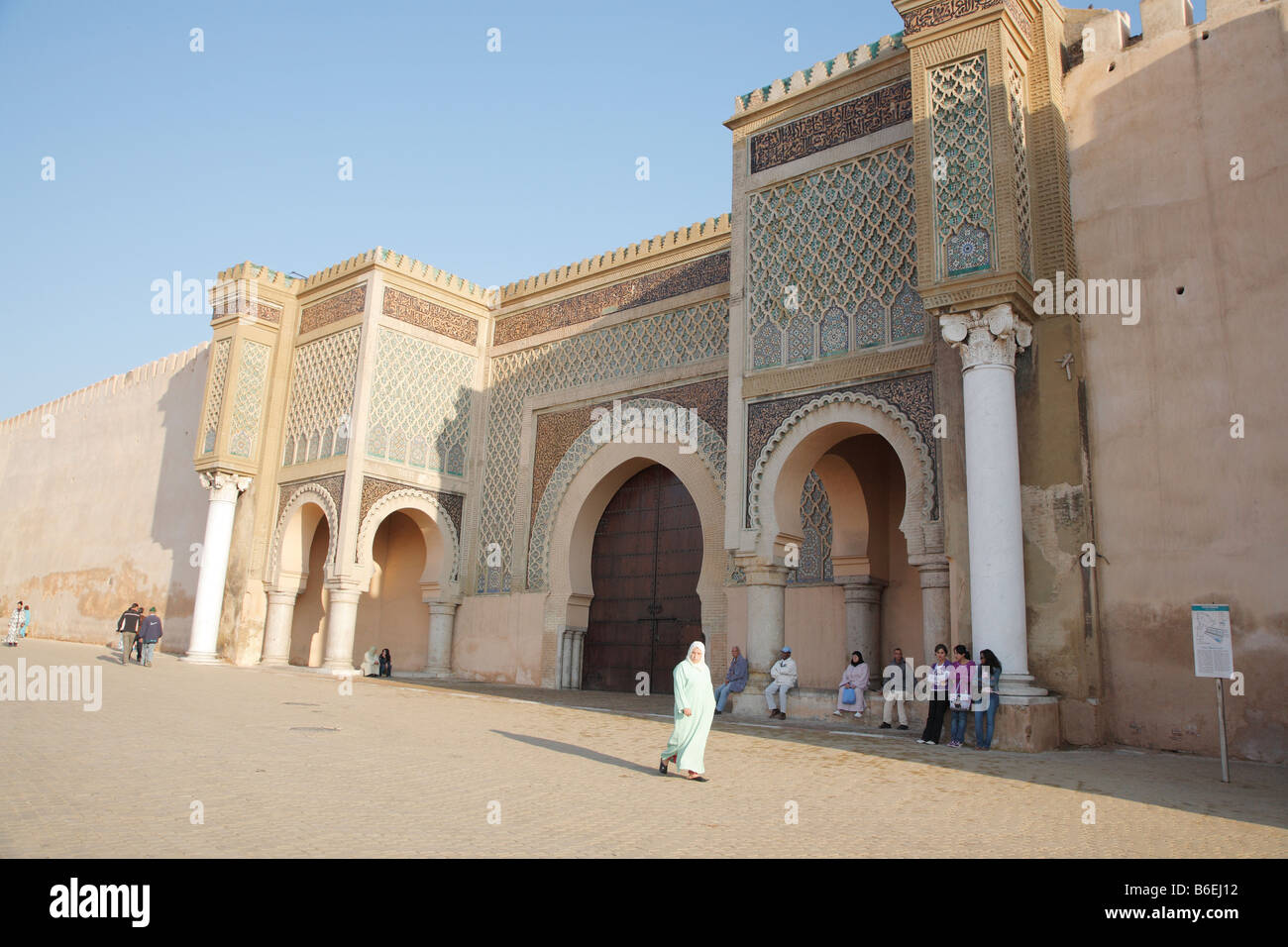 Bab Mansour Gate, Place el-Hedim, Meknes, Morocco, Africa Stock Photo