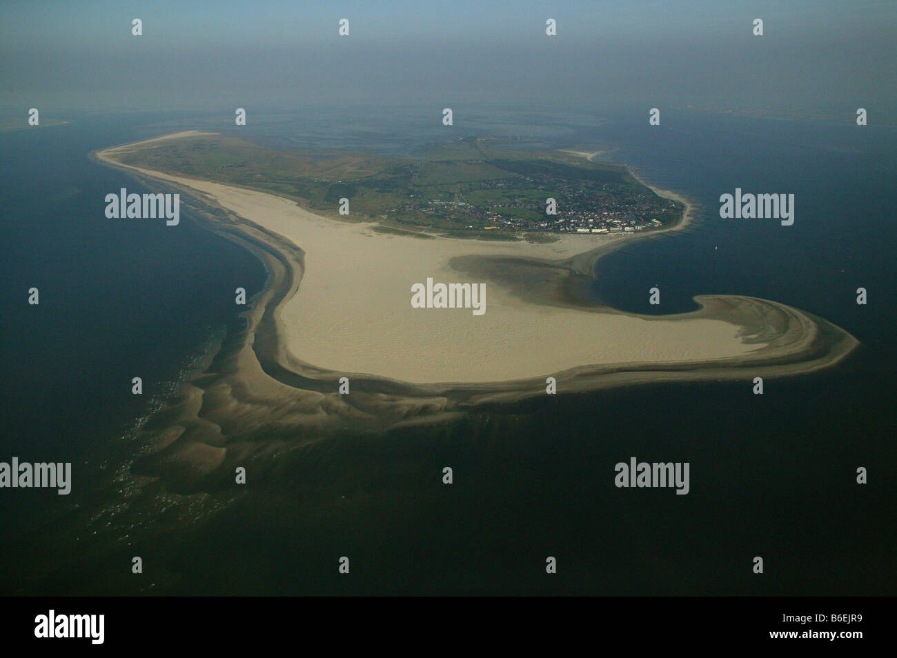Aerial view of Borkum, East Frisian Islands, Lower Saxony, Germany, Europe Stock Photo