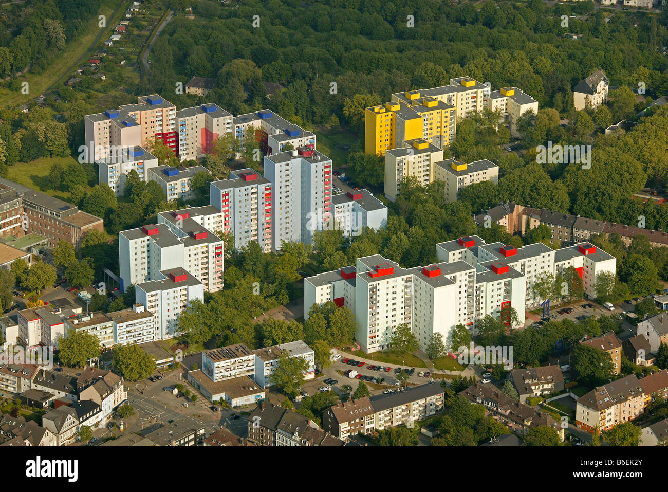 Aerial Photograph High Rise Apartment Buildings Plattenbauten Made Stock Photo Alamy