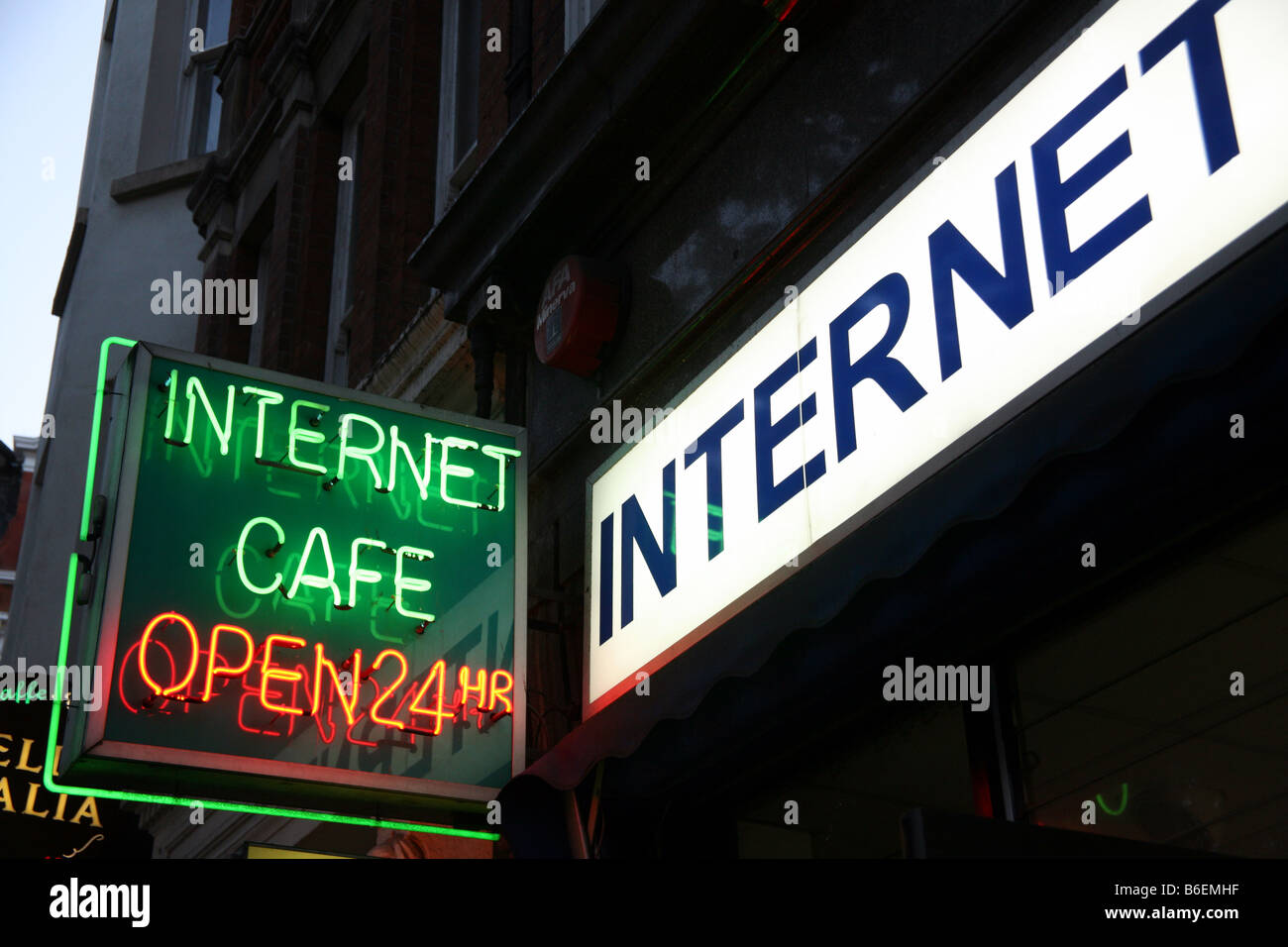 Internet cafe sign, London Stock Photo