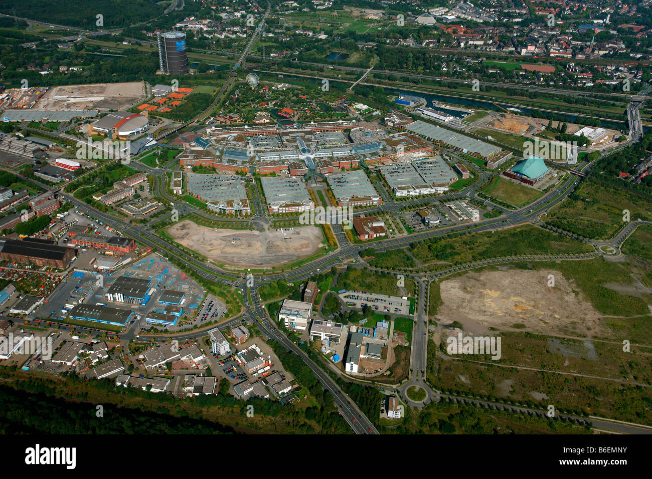 Aerial photograph, Centro, Neue Mitte, Oberhausen, Ruhr Area, North