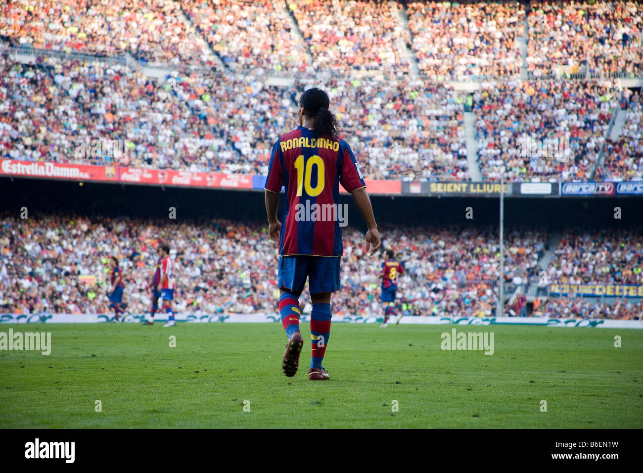 Ronaldinho, Camp Nou, Barcelona Football Club stadium, Barcelona, Catalonia, Spain, Europe Stock Photo