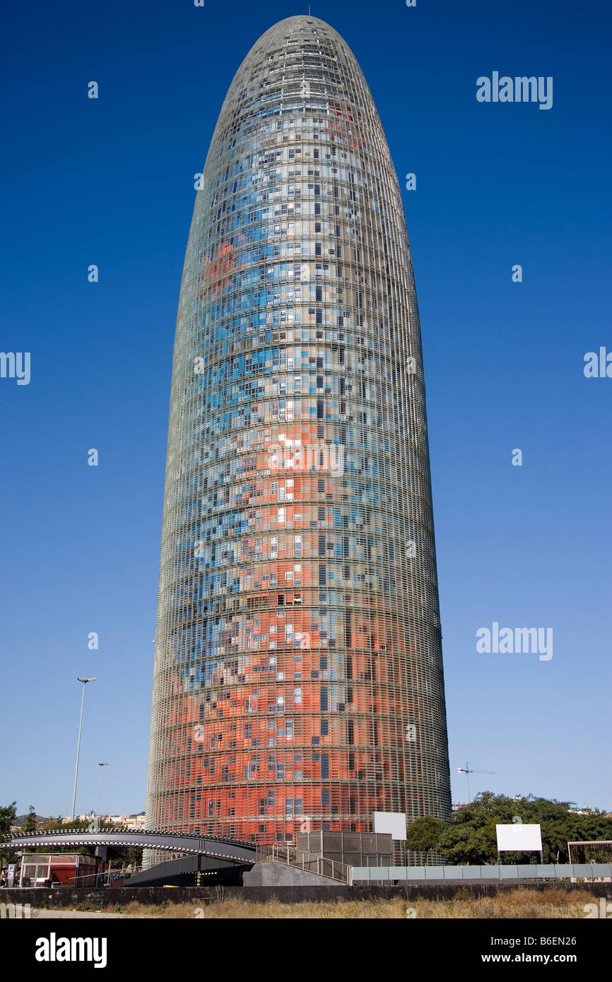 Agbar tower, Barcelona, Catalonia, Spain, Europe Stock Photo