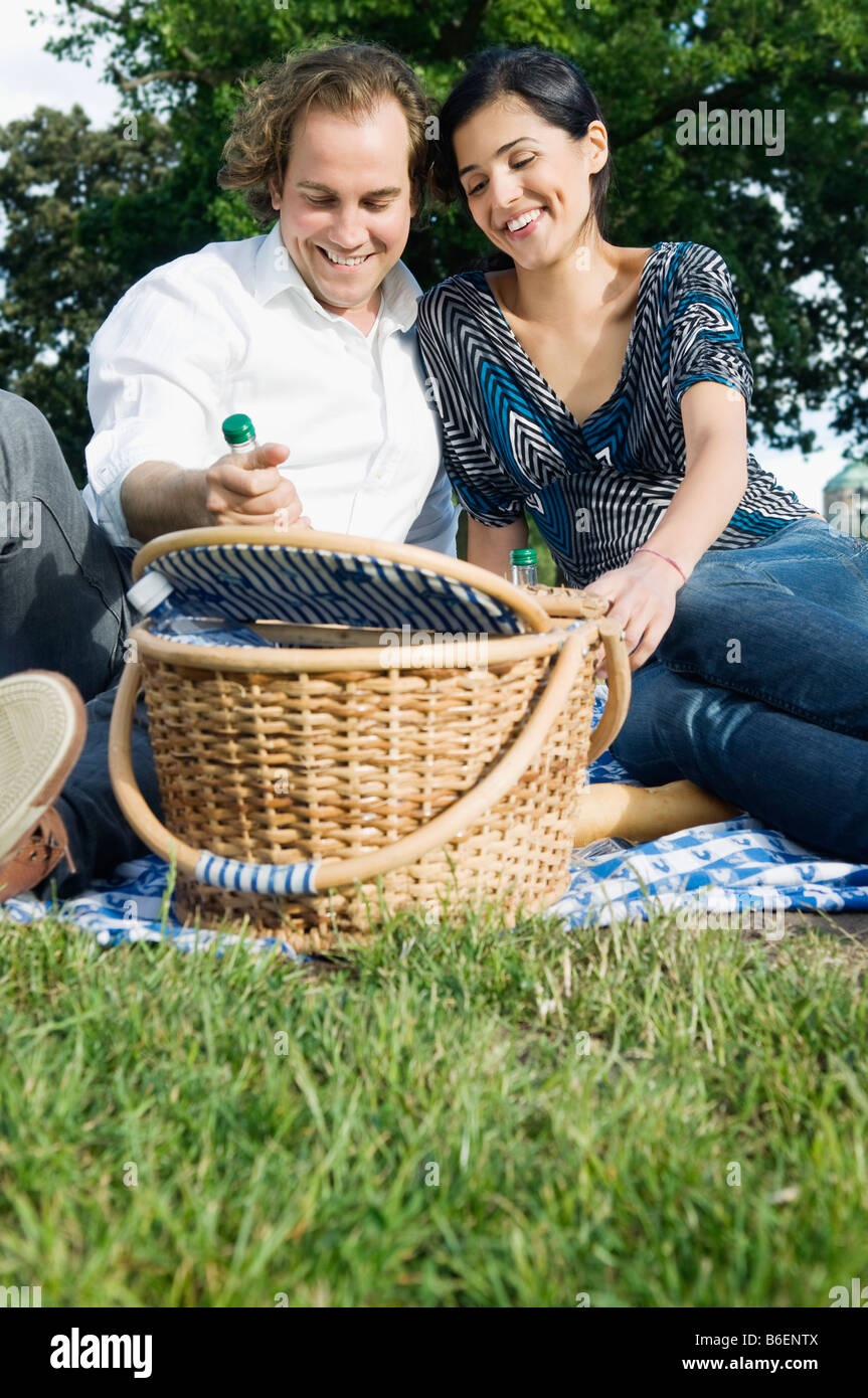 Man and woman at picnic Stock Photo - Alamy