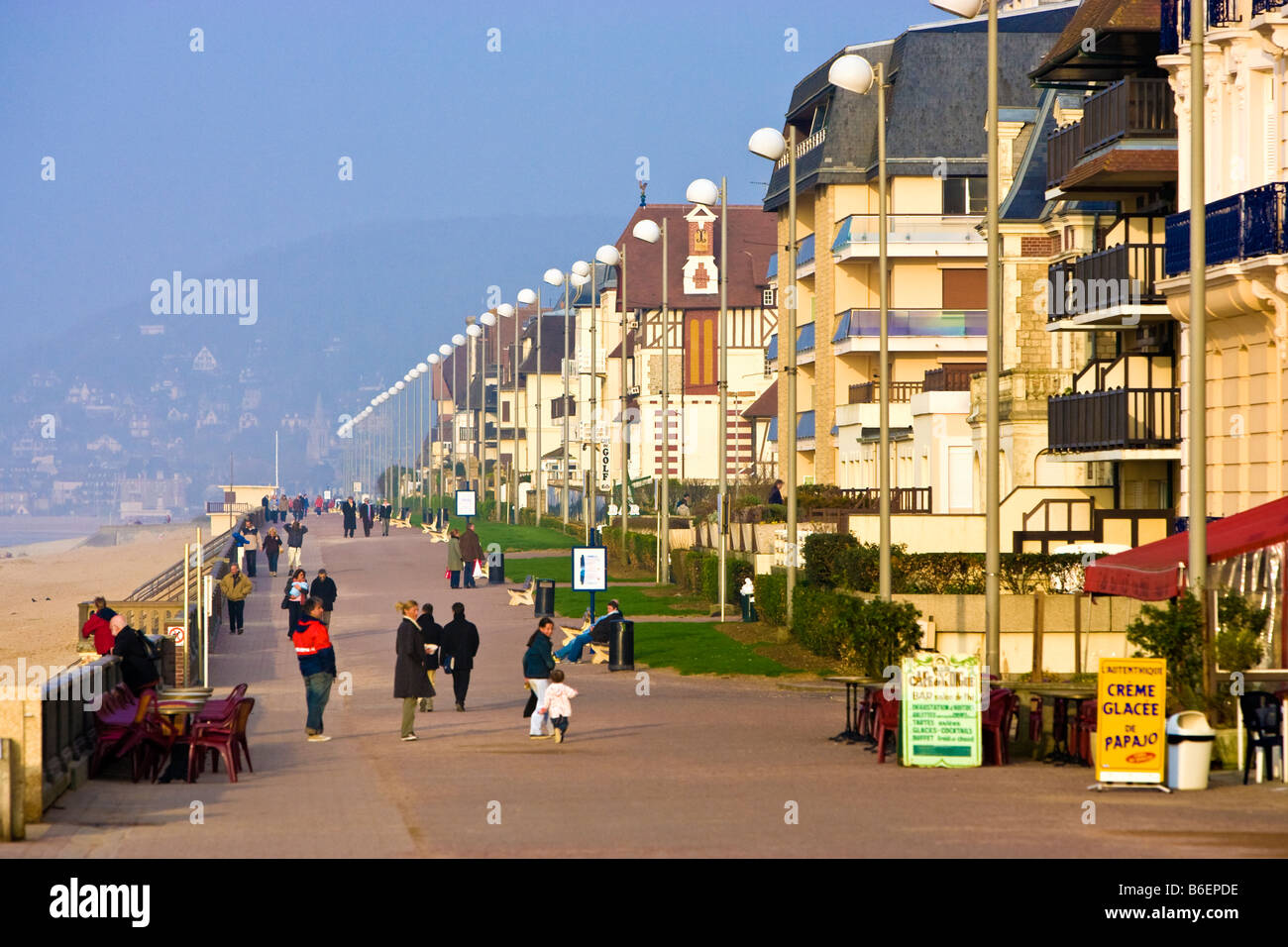 Cabourg, Normandy, France - Sea mist on the Promenade Marcel Proust Stock Photo