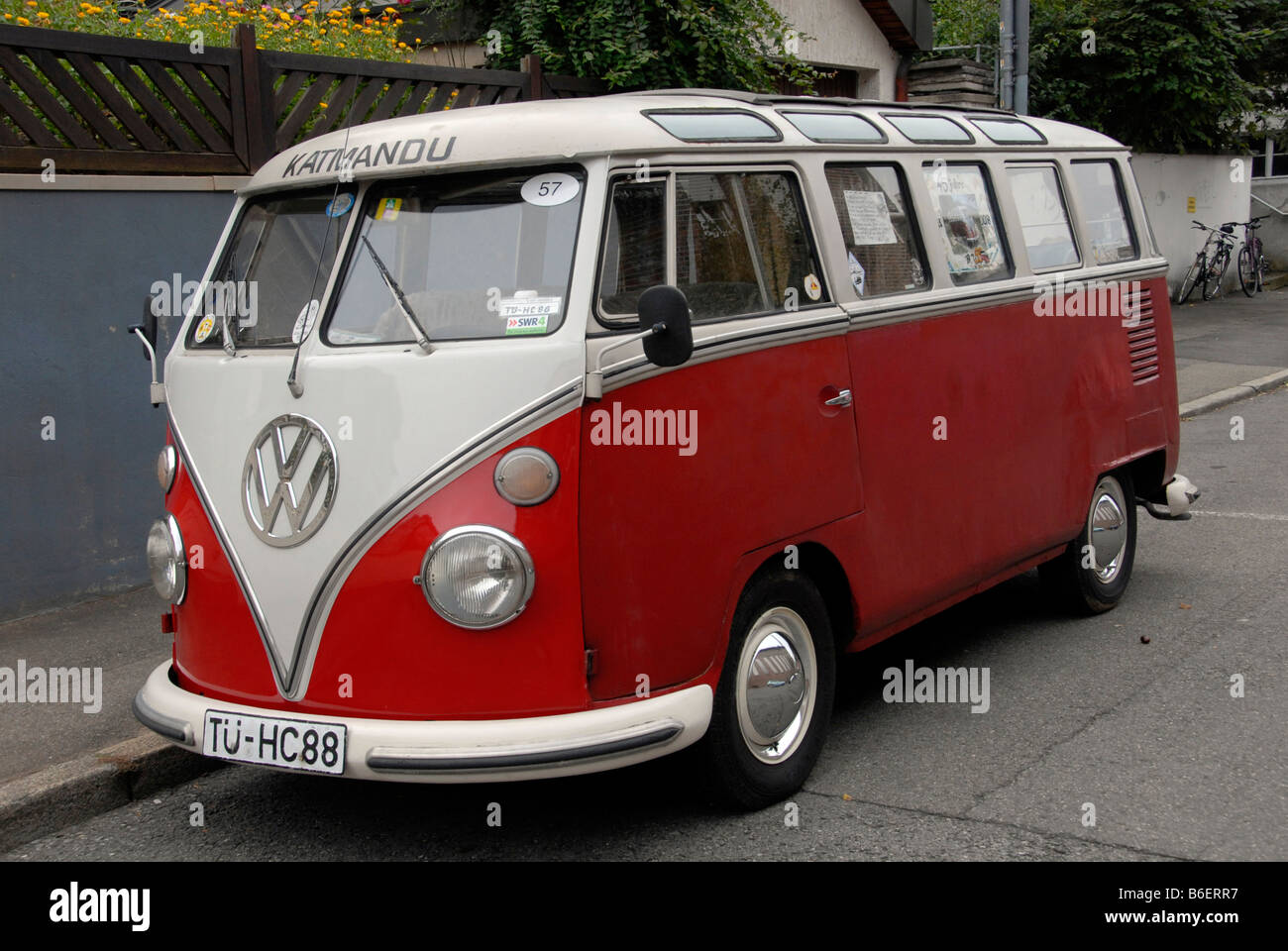 VW Bus, retro motor - vintage car festival, Tuebingen, Baden-Wuerttemberg, Germany Europe Stock Photo