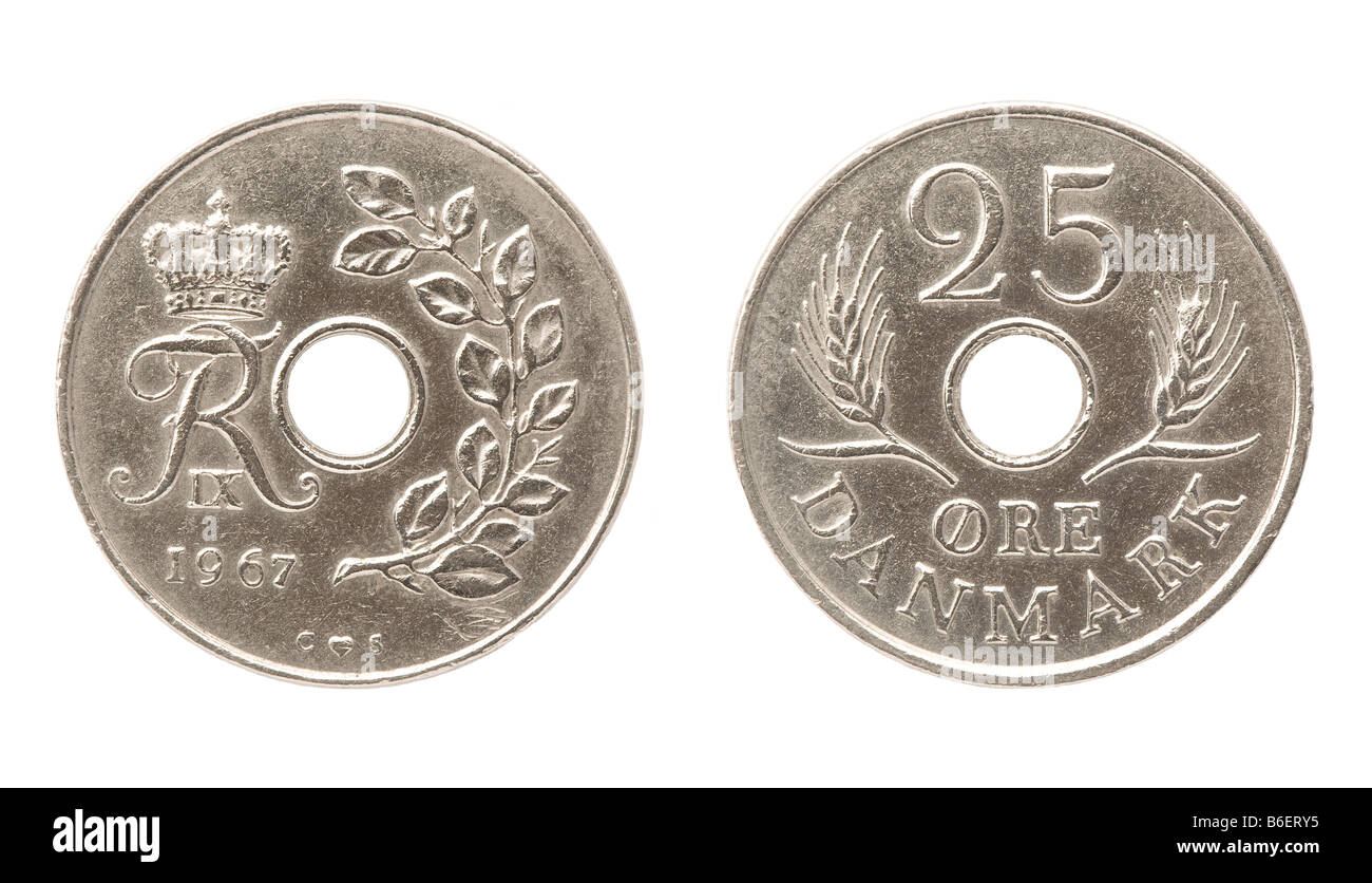 25 Roes Danish 25 Øre Coin (1967 Stock Photo - Alamy