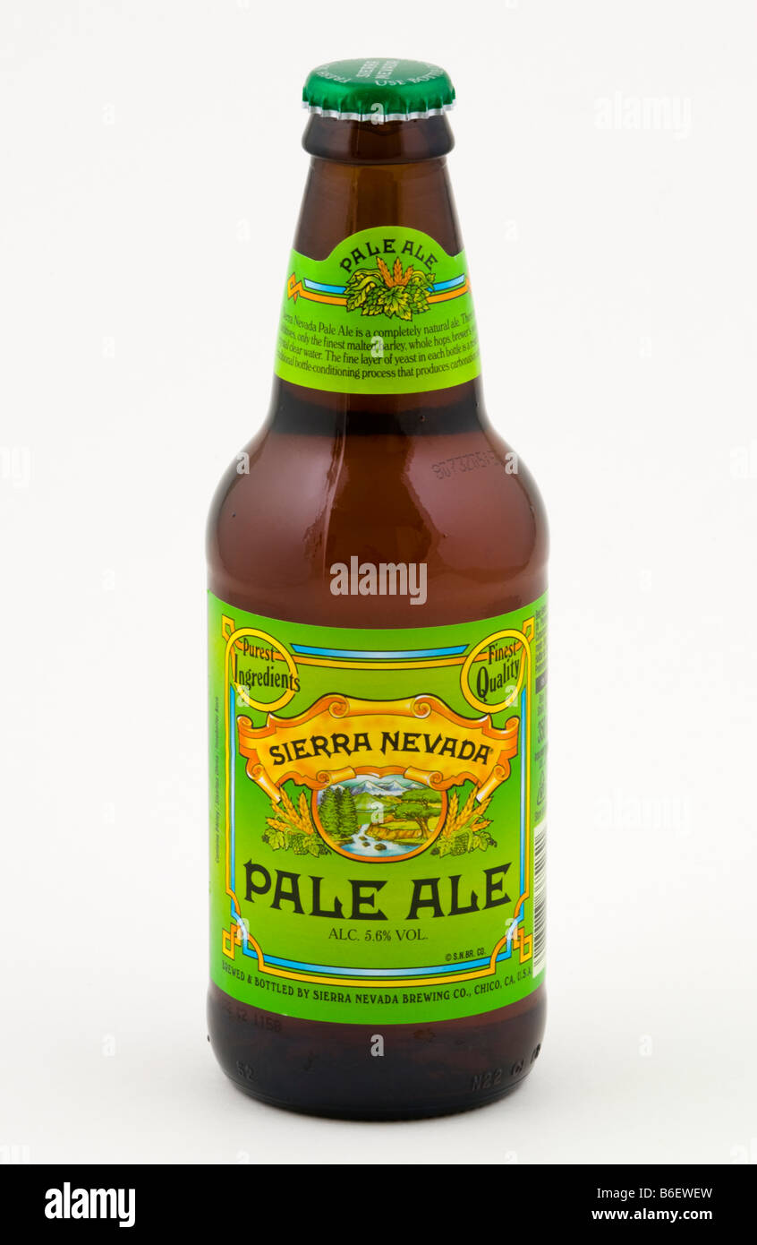 Bottle of Sierra Nevada Pale Ale brewed and bottled by the Sierra