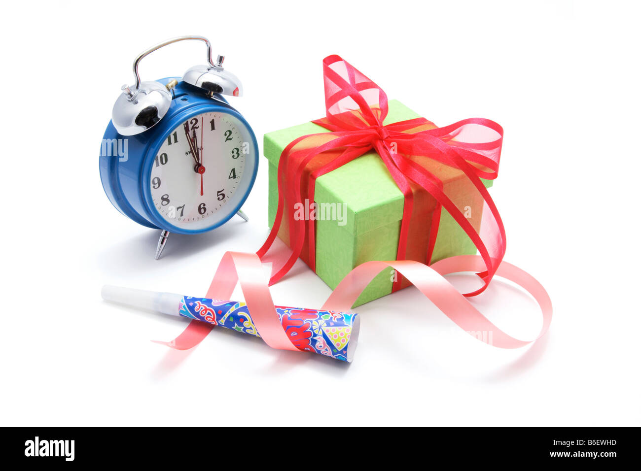 Alarm Clock and Gift Parcel Stock Photo Alamy
