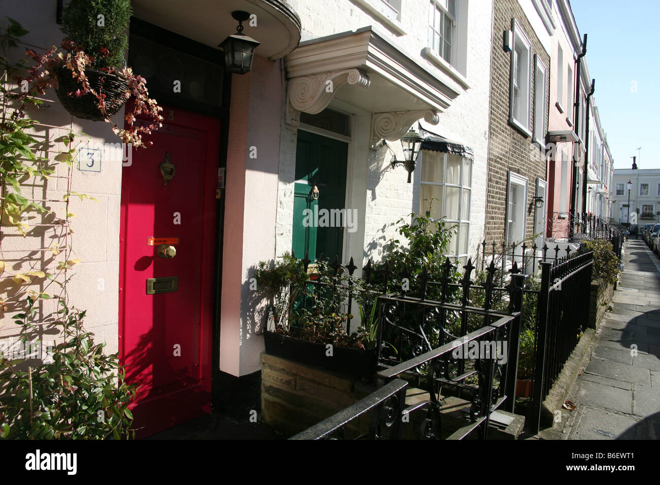 Terraced houses in Notting Hill Gate, London Stock Photo Alamy