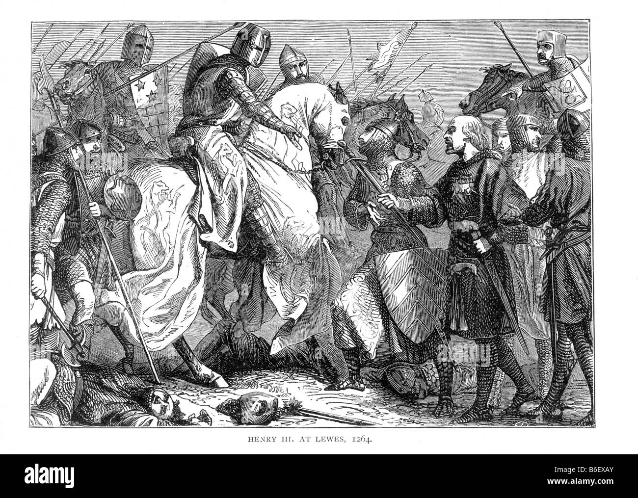 King Henry III at the Battle of Lewes 12 May 1264 19th Century Illustration Stock Photo