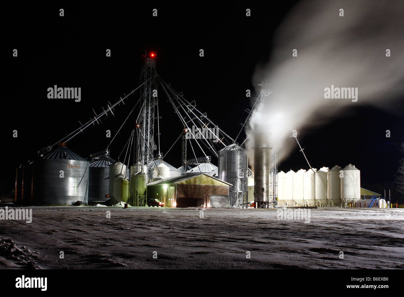 Heat loss from natural gas burner, drying corn on a cold Canadian night