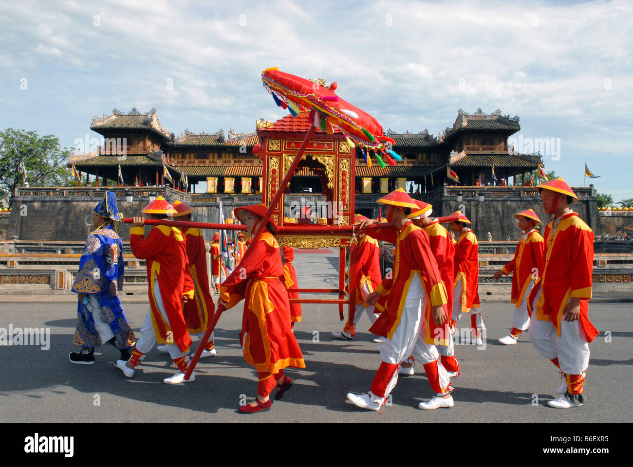 Traditional Parade celebrating the Hue Festival Vietnam Stock Photo
