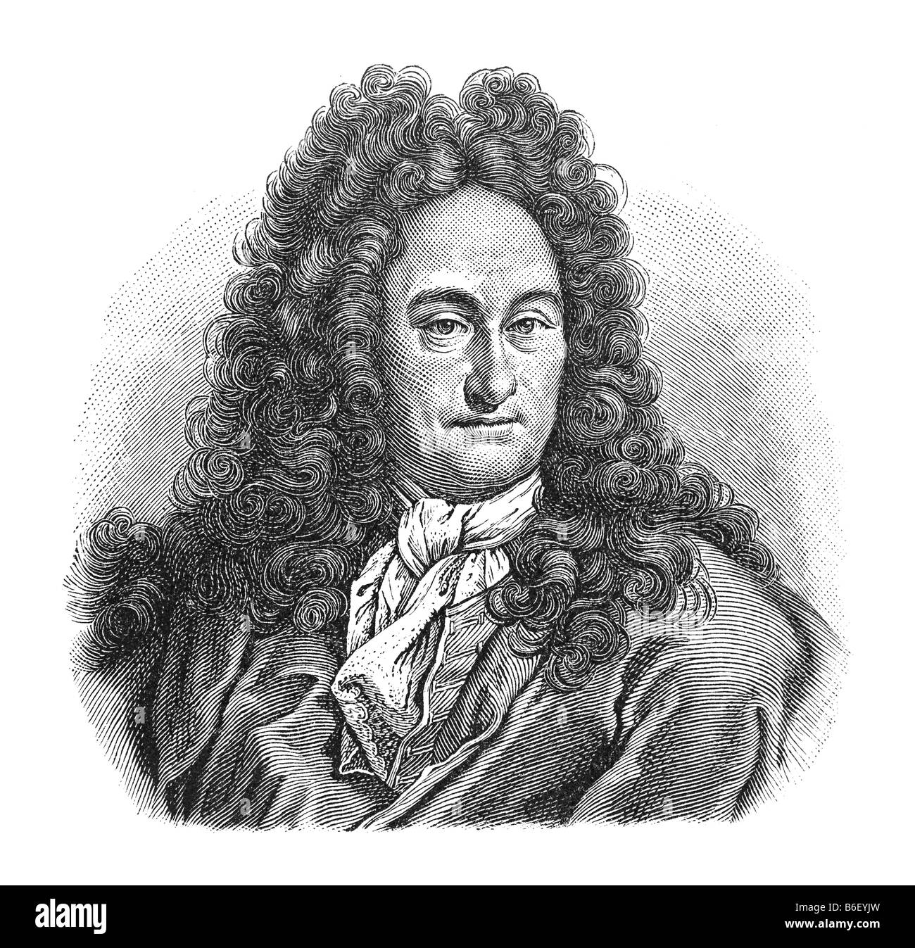 Gottfried Wilhelm Leibniz, also Leibnitz 21. June jul 1. July 1646 greg Leipzig - 14. November 1716 Hannover Stock Photo