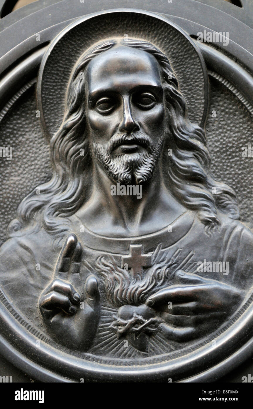 Jesus with blessing gesture at the La Recoleta cemetery, Buenos Aires, Argentina Stock Photo