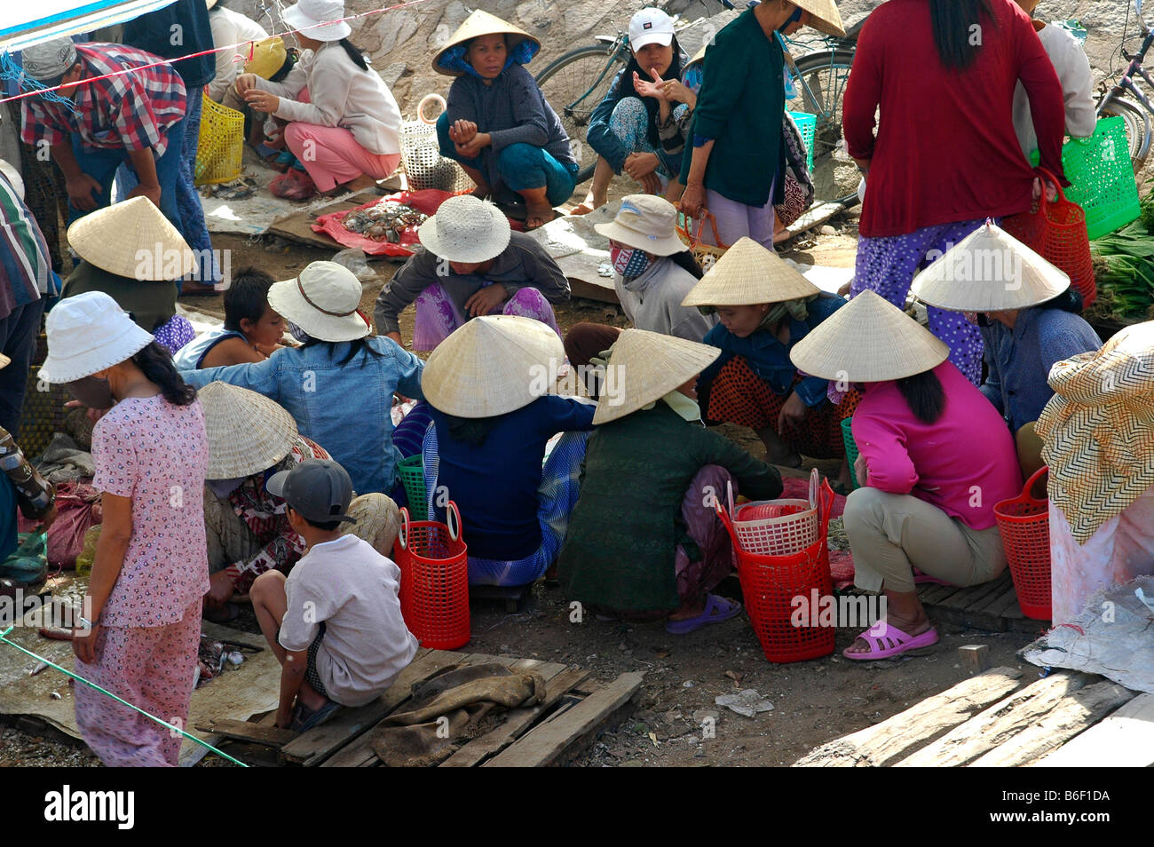 Market day in Phan Thiet, Vietnam, South East Asia Stock Photo