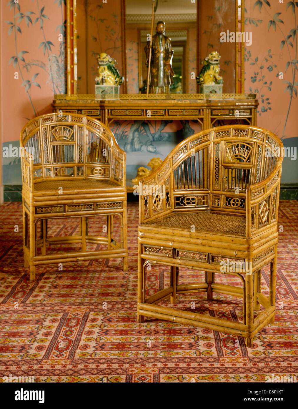 Bamboo Chairs Royal Pavilion Brighton Stock Photo Alamy