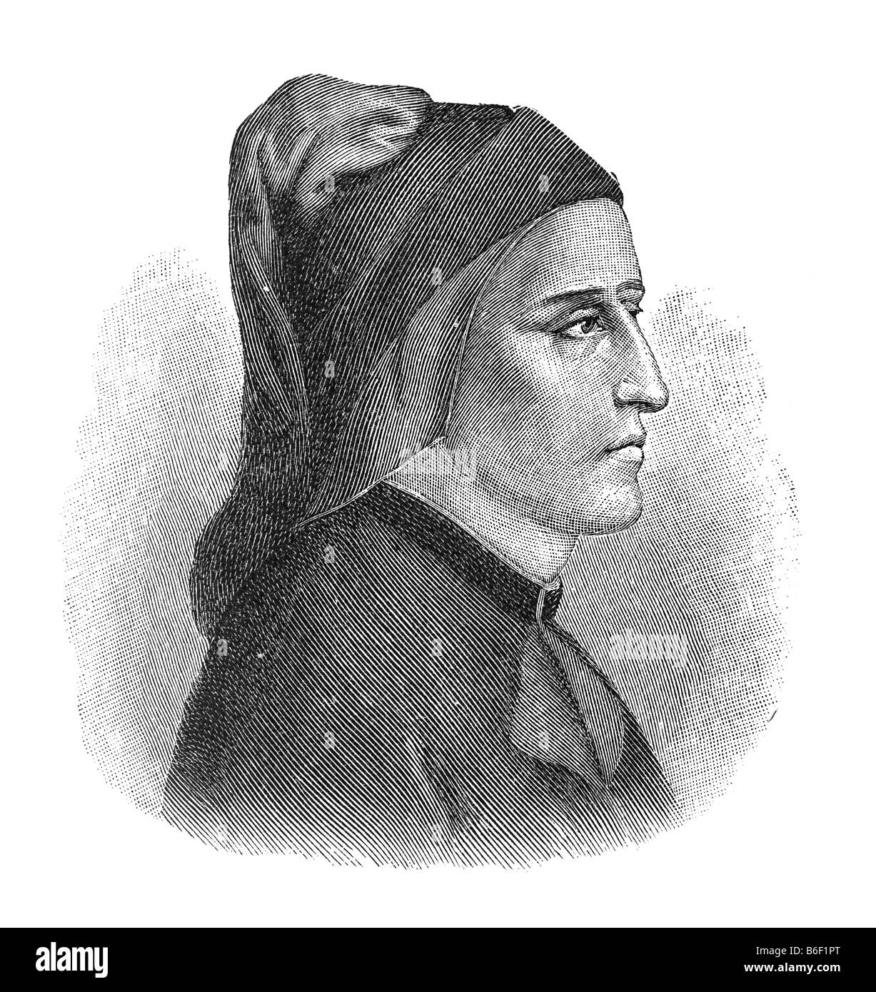 Dante Alighieri, Durante degli Alighieri, 1265 in Florenz - 14. September 1321 in Ravenna Stock Photo
