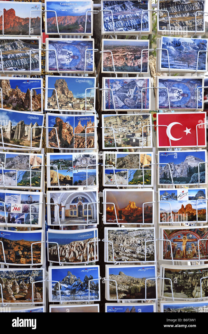 postcard rack, Turkey Stock Photo