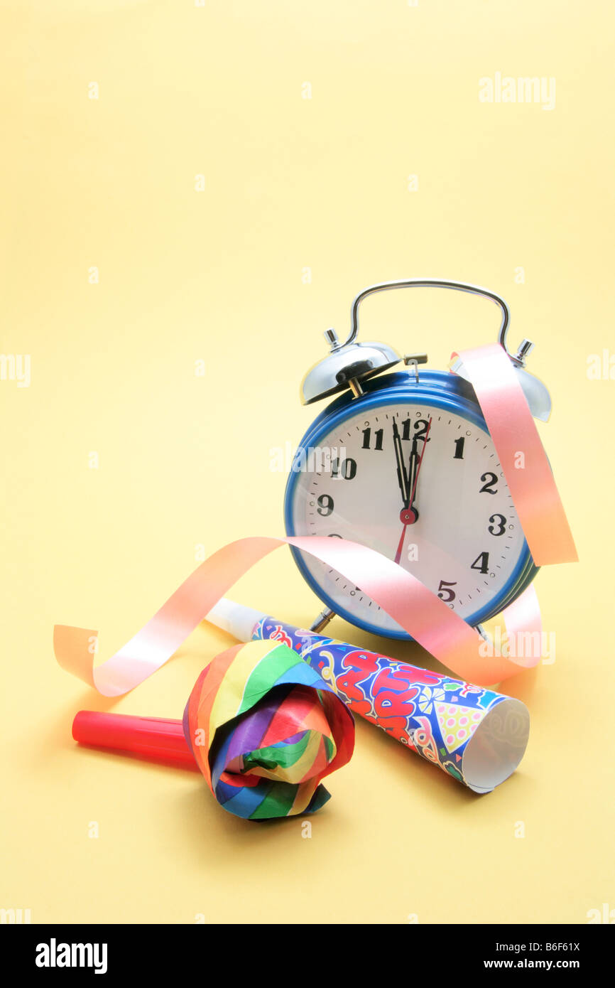 Alarm Clock and Party Favors Stock Photo Alamy