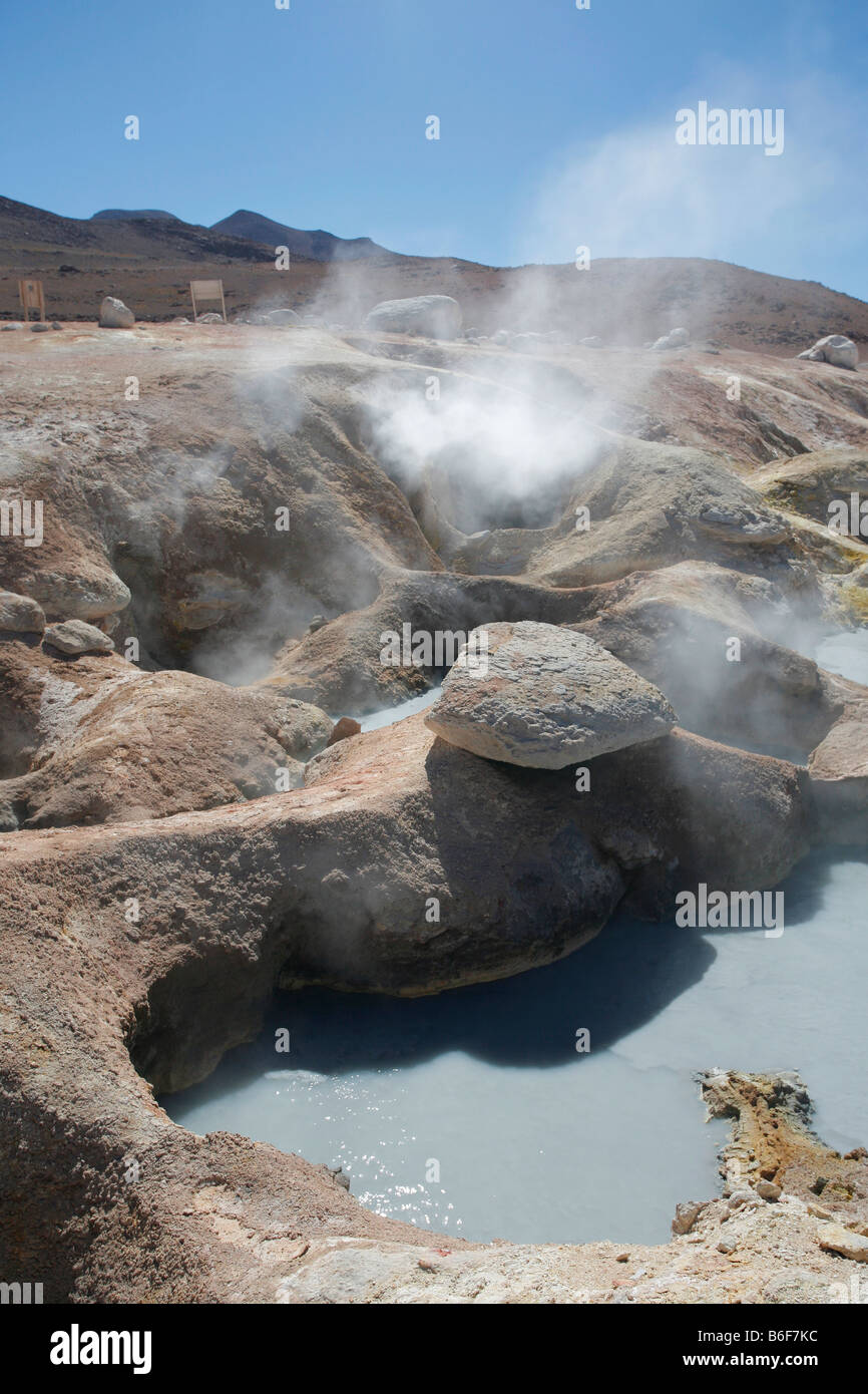 Hots springs on the Bolivian Altiplano Stock Photo