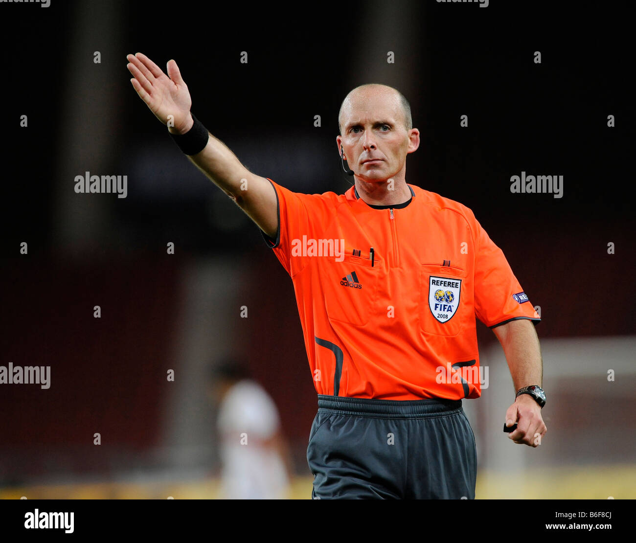 FIFA referee Michael Leslie DEAN, England, gesticulating Stock Photo