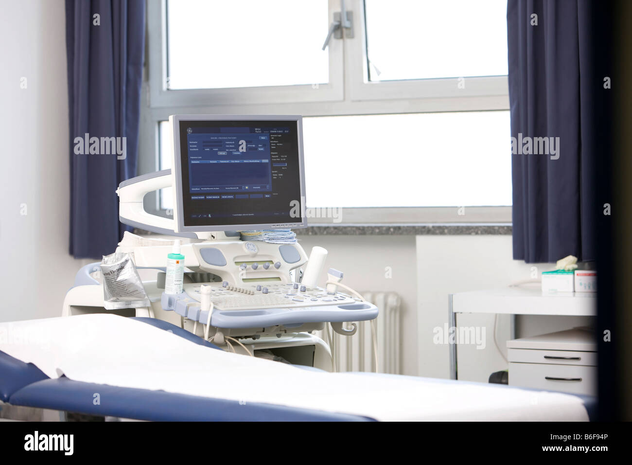 Ultrasound machine in a hospital Stock Photo
