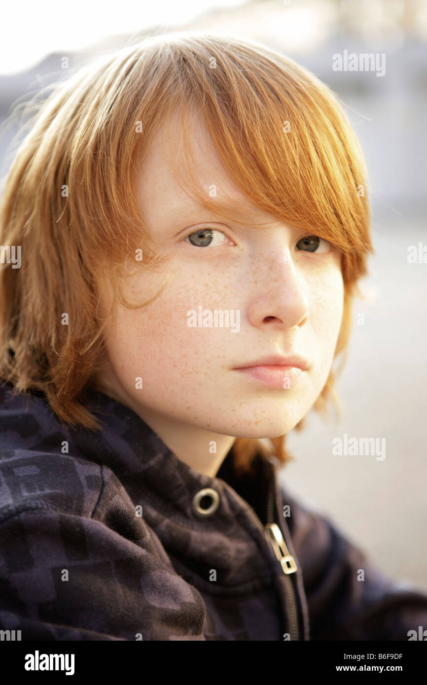 Boy 12 with red hair Stock Photo Alamy
