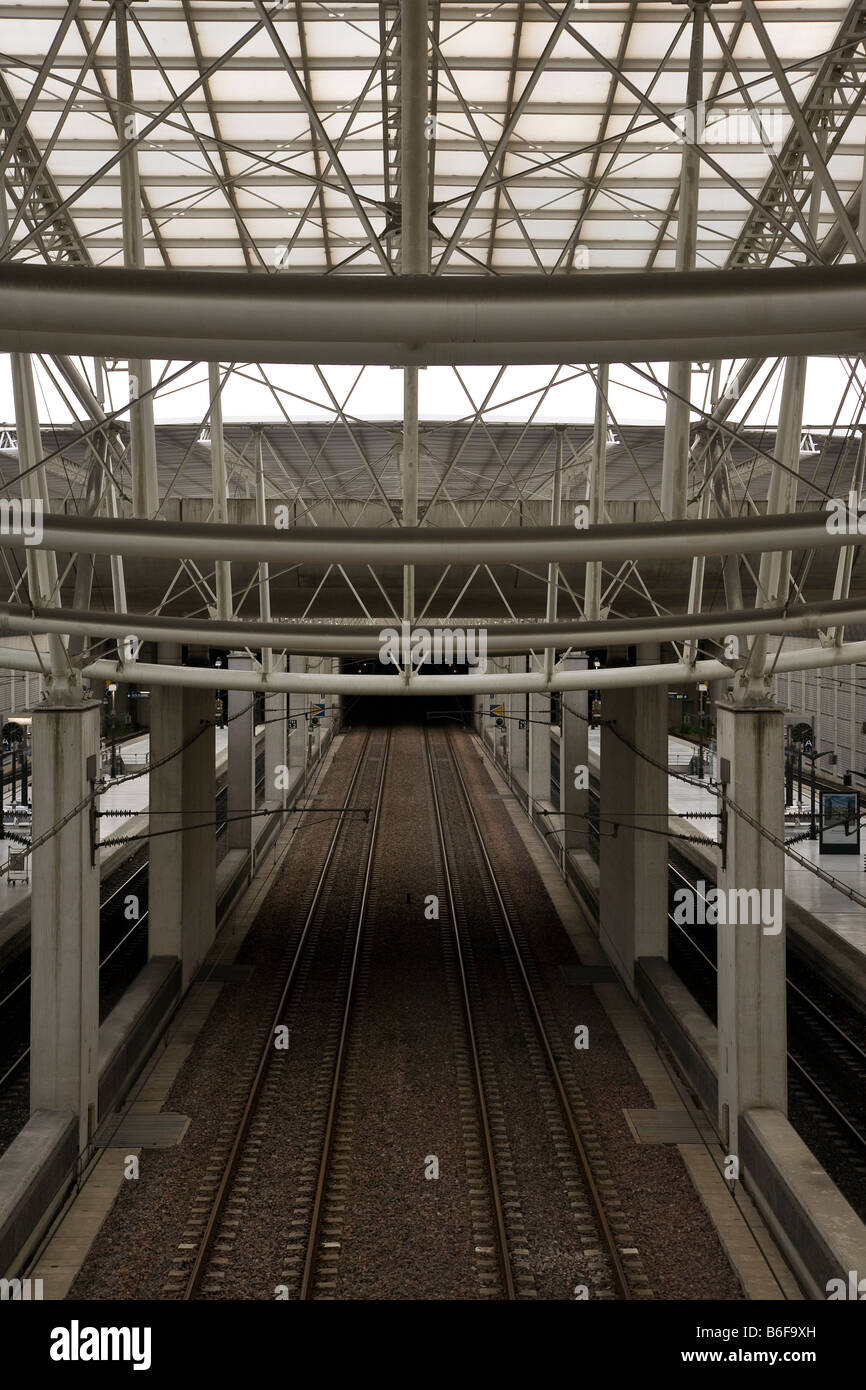 Charles De Gaulle International Airport railway station Stock Photo
