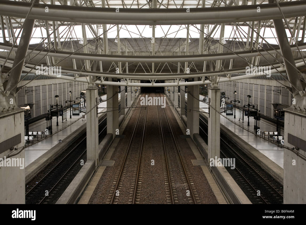 Charles De Gaulle International Airport railway station Stock Photo
