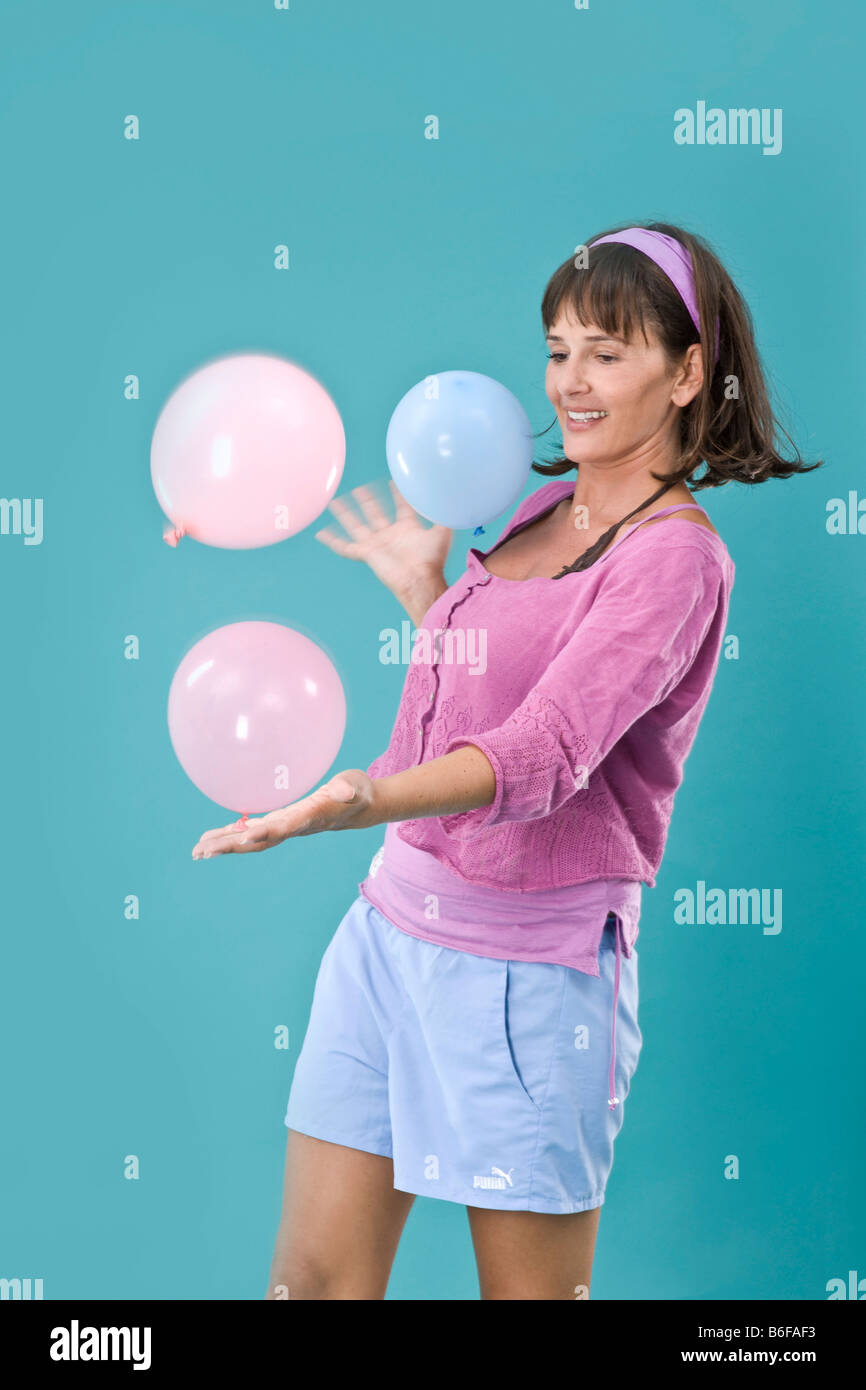 Girl with balloons Stock Photo Alamy