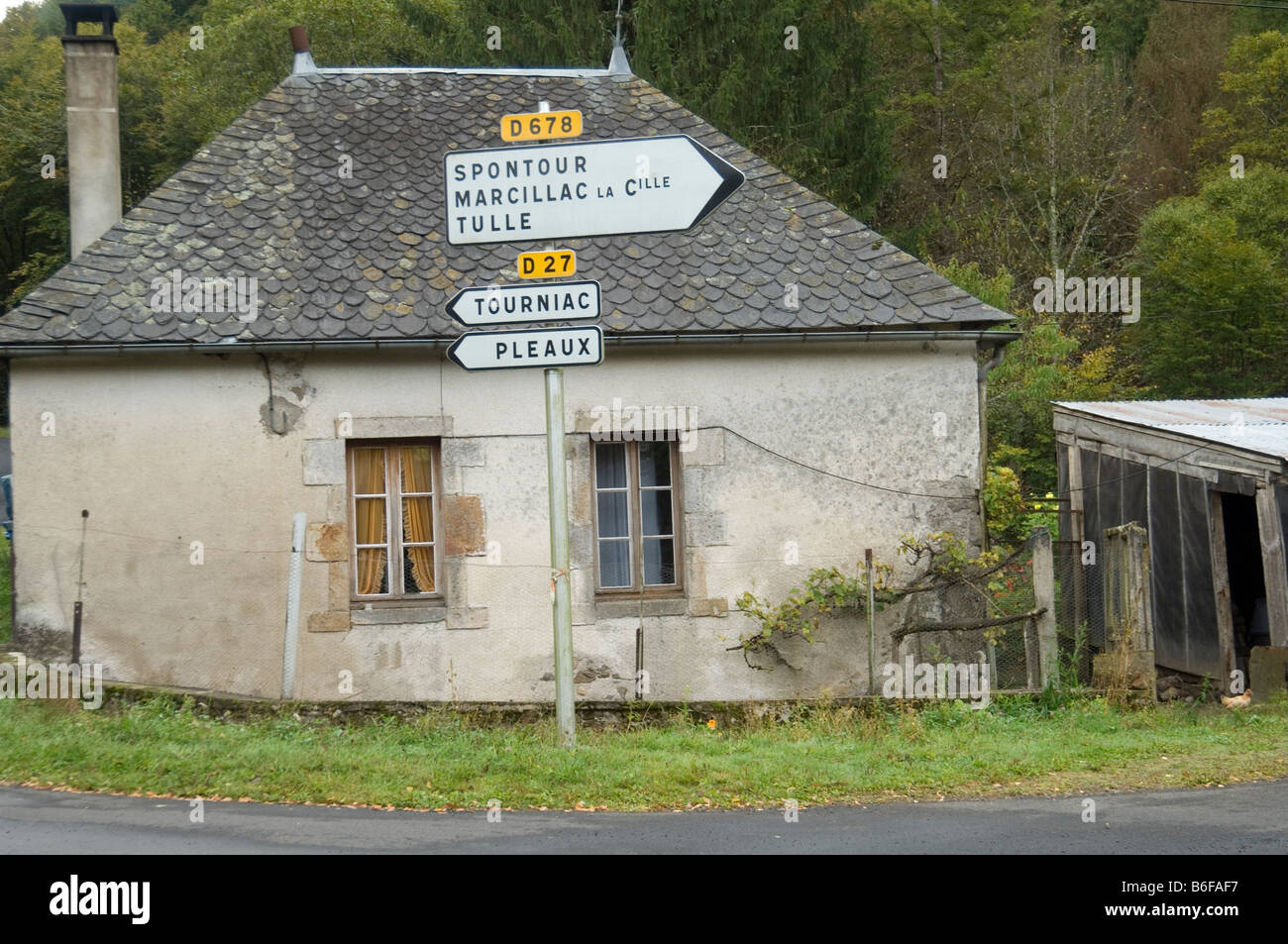 Traditional French country house in Cantal -  the Auvergne / Dordogne border area Stock Photo