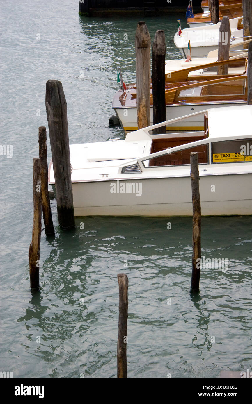 Parked watertaxis in Venice, Italy, Europe Stock Photo Alamy
