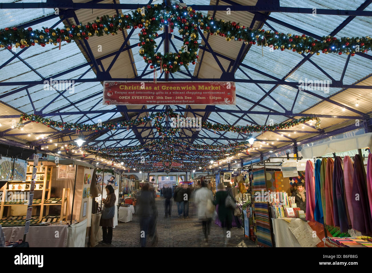 Greenwich Market at Christmas time SE10 London United Kingdom Stock