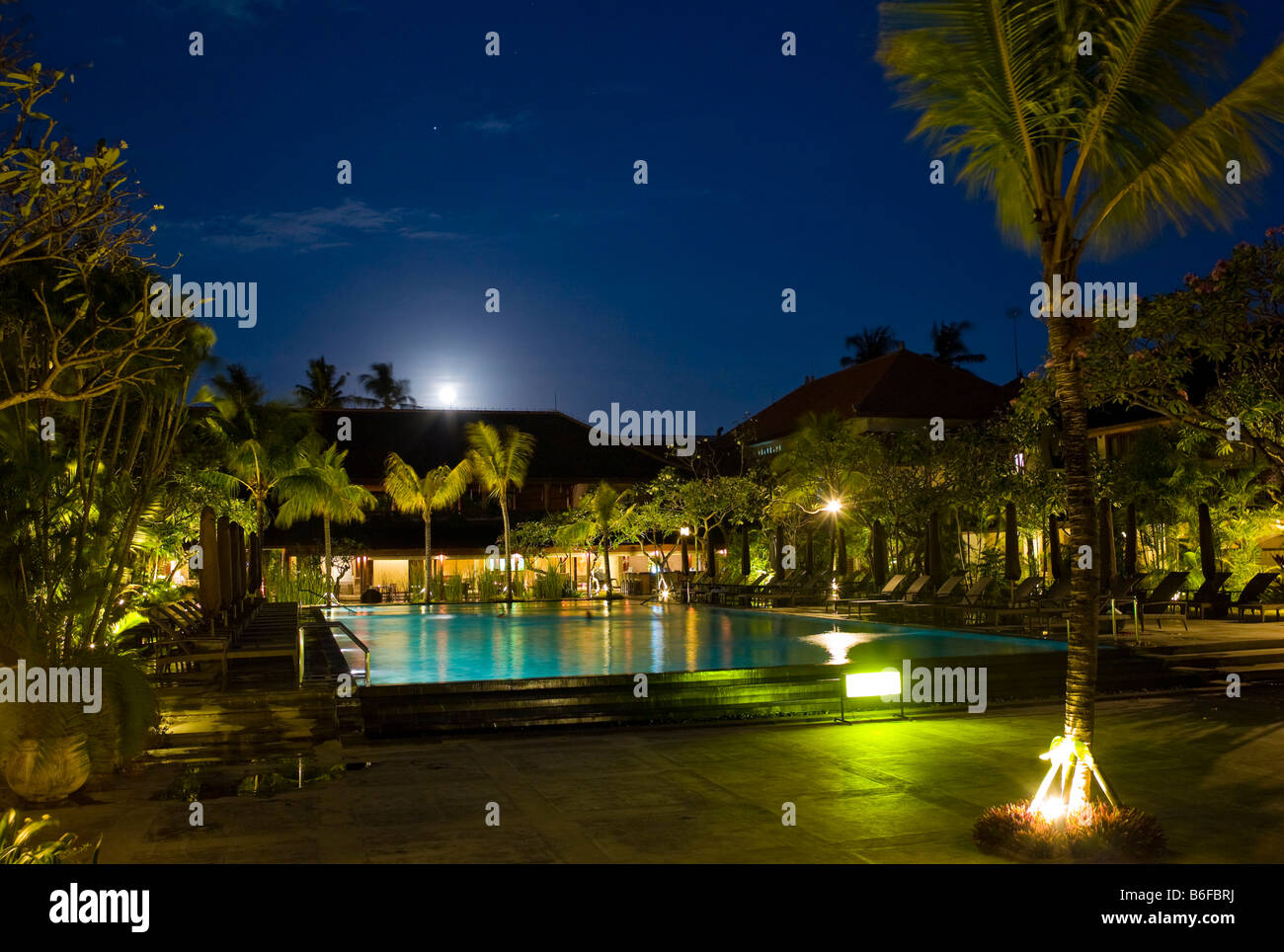 Swimming pool of the Santika Beach Hotel, Tuban, Kuta, Bali, Indonesia, Asia Stock Photo