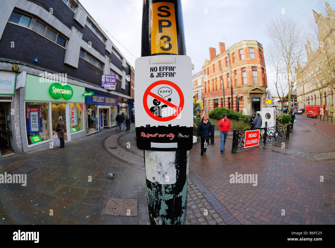 Signs placed around Preston by the city council to deal with antisocial