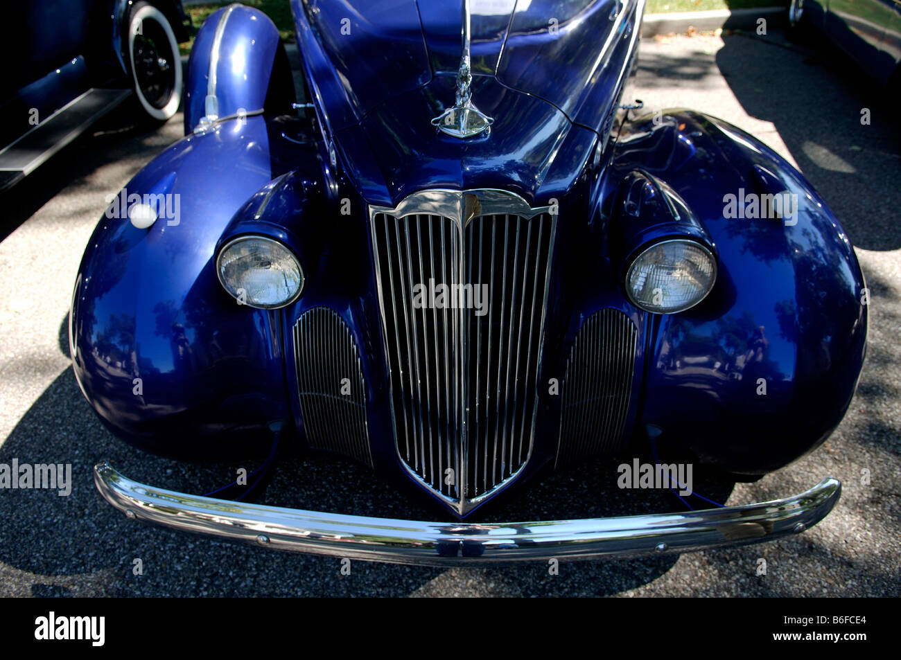 1940 Packard, front detail, at a Classic Car Show in Belvidere, New Jersey, USA Stock Photo
