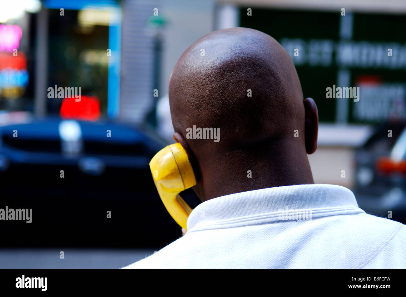 Woman phone receiver rear view hi-res stock photography and images - Alamy