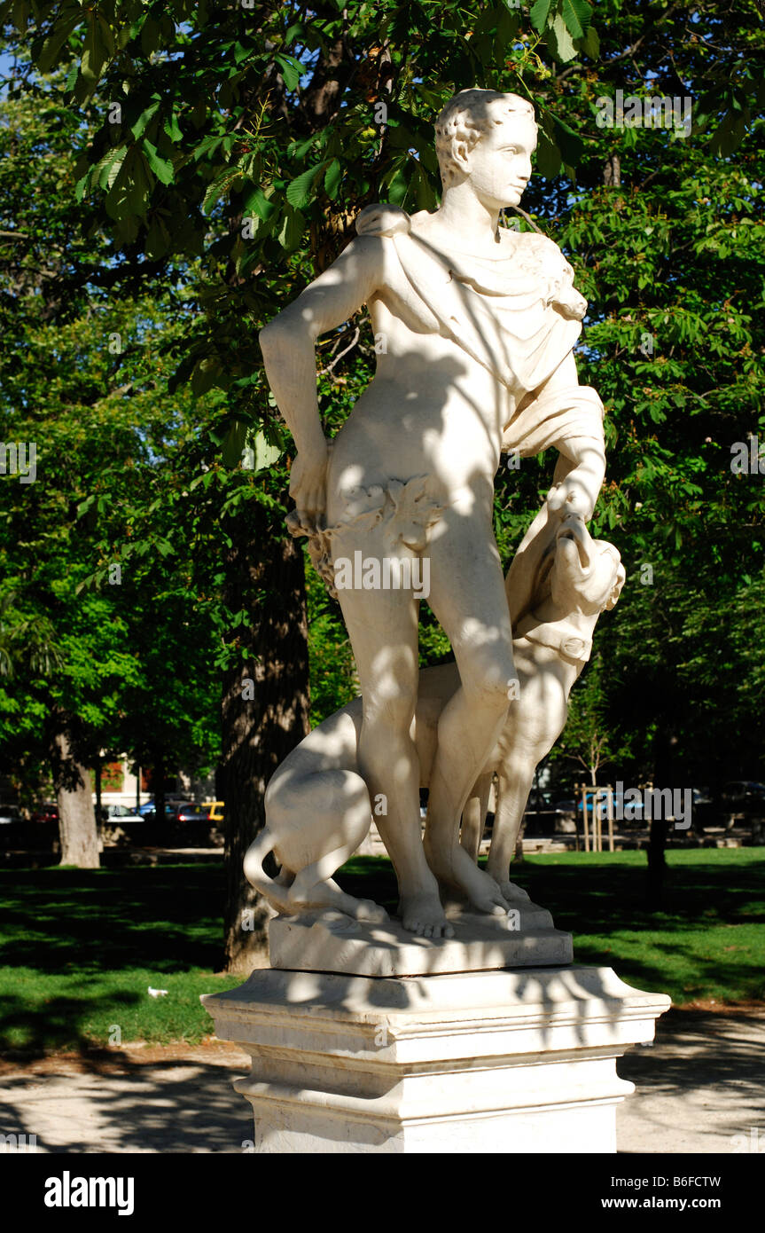 Statue in the Jardin de la Fontaine city garden in Nimes, Provence, France, Europe Stock Photo