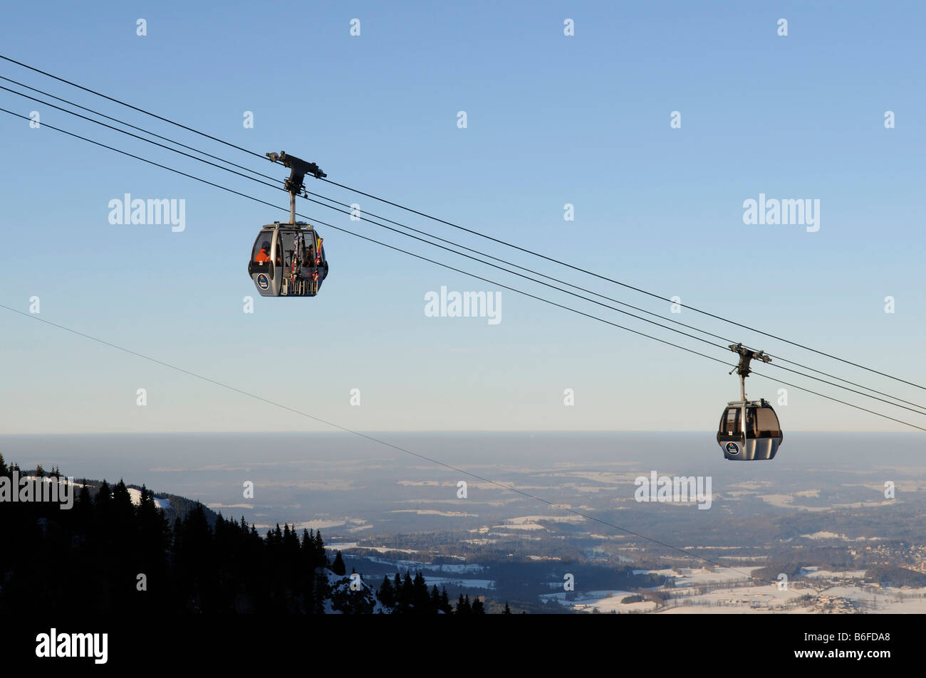 Brauneck cable car, Bayrische Alpen or Bavarian Alps, Bavaria, Germany, Europe Stock Photo