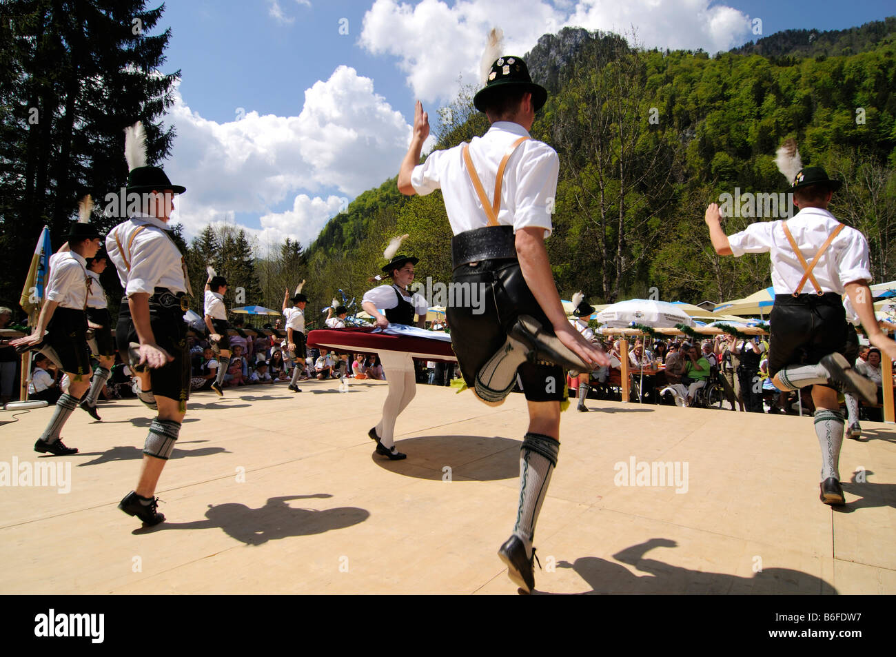 Schuhplattler, Bavarian folklore, folk dance, Ruhpolding, Chiemgau, Bavaria, Europe Stock Photo