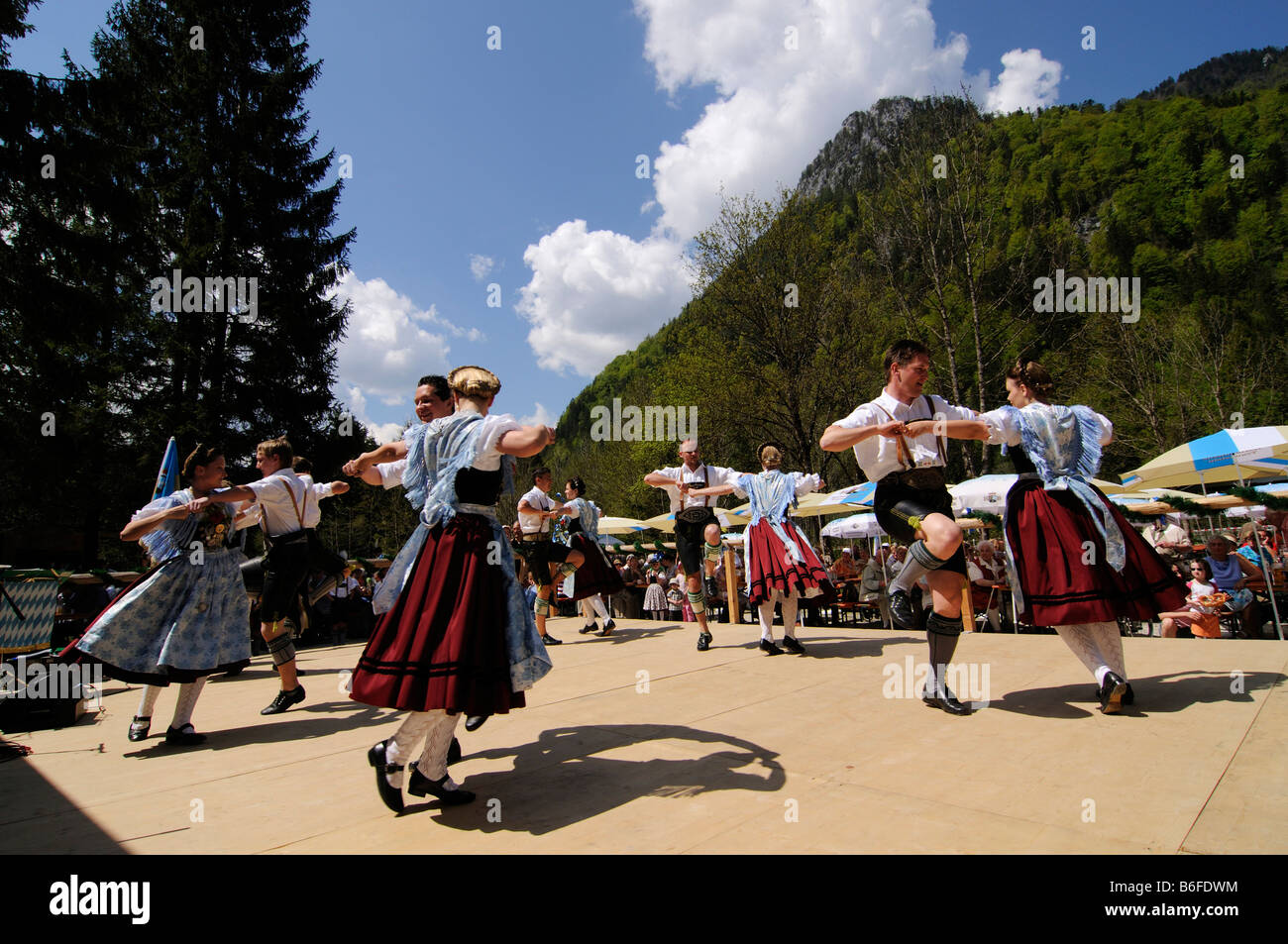 Bavarian folklore, folk dance, Ruhpolding, Chiemgau, Bavaria, Germany, Europe Stock Photo