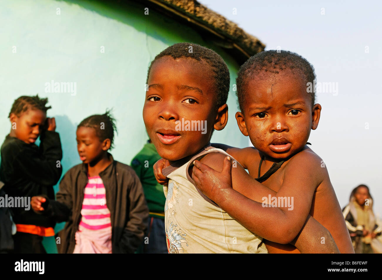 Children of the Zulu people, Kwazulu-Natal, South Africa Stock Photo