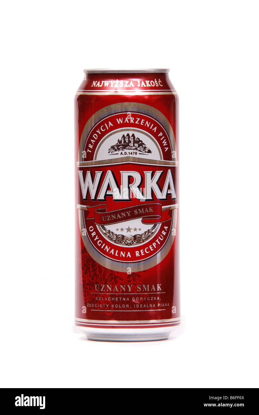 Can of Warka Polish Lager Beer Cut Out Stock Photo